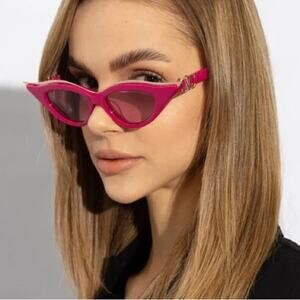 New! Valentino VLS 114D Chic Pink Sunglasses, Authentic